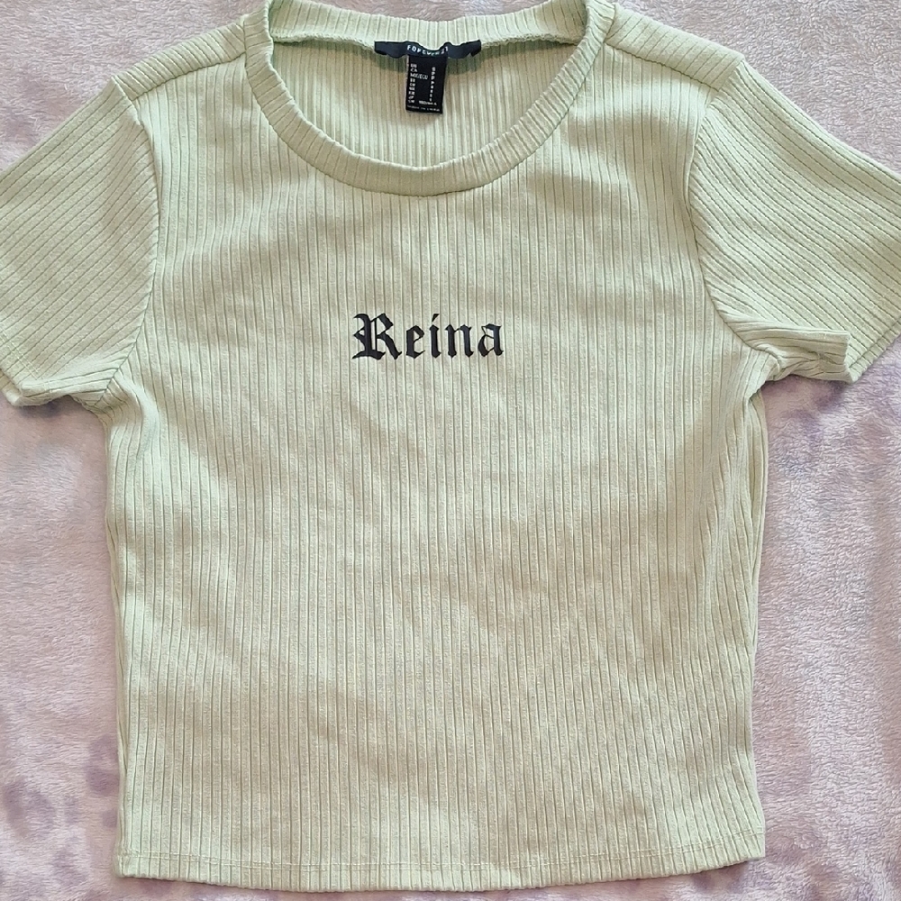 Forever 21 Light Green Ribbed Tee